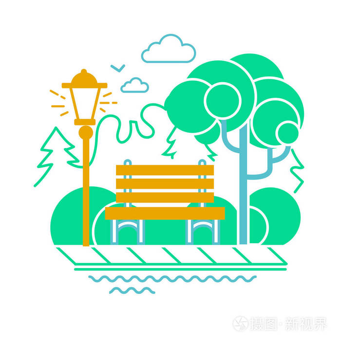 图标的一个平静的公园