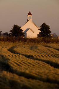 加拿大萨斯喀彻温省的老乡村教堂