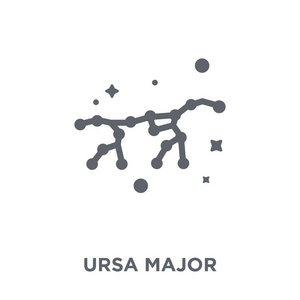 乌尔萨的主要图标。乌尔萨主要设计理念来自天文学收藏。简单的元素向量例证在白色背景