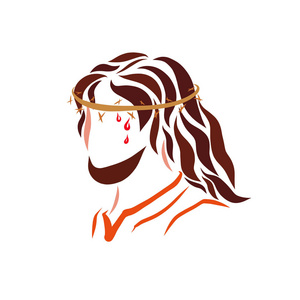 主耶稣在荆棘的冠冕, 祭祀, 血滴照片