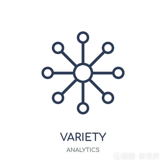 多样性图标从分析集合的多样性线性符号设计简单的大纲元素向量例证在