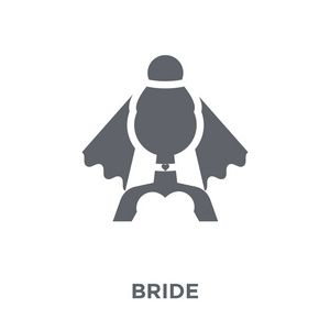 新娘图标。新娘设计理念来自婚礼和爱情收藏。简单的元素向量例证在白色背景