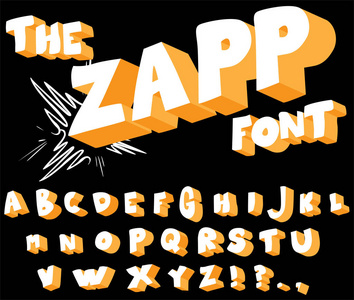 Zapp 字体卡通风格字母表