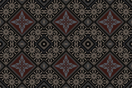 抽象的对称图案复古复古元素中世纪装饰黑色背景照片