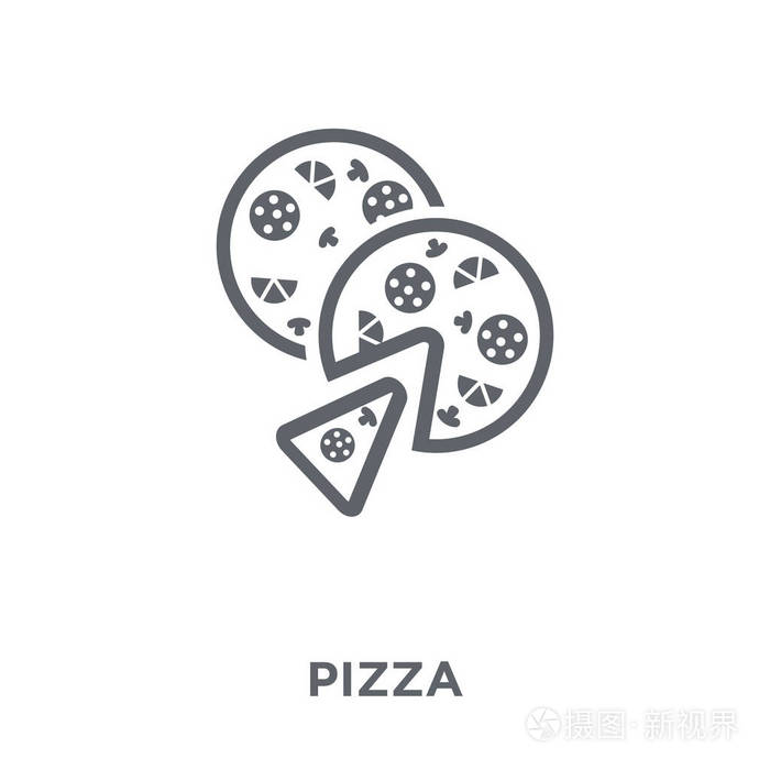披萨图标。来自餐厅收藏的必胜客设计理念。简单的元素向量例证在白色背景