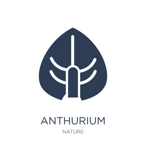 安瑟利姆图标。时尚的平面向量 anthurium 图标在白色背景从自然收藏, 向量例证可用于网络和移动, eps10