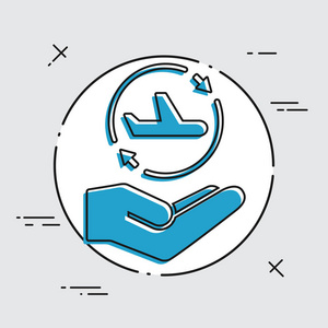 往返图标旅行服务图标照片