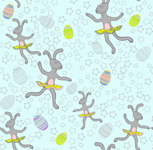 复活节兔子复活节彩蛋与横幅