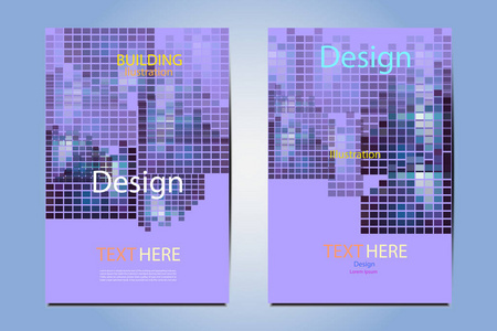 现代杂志布局模板, 传单封面商业宣传册插图城市景观结构几何矢量设计, 宣传单张广告抽象背景, 年度报告介绍在 a4 大小