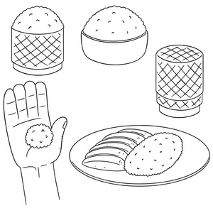 饭线图标向量集的糯米饭照片