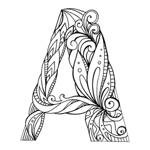 写意画大写字母 a照片