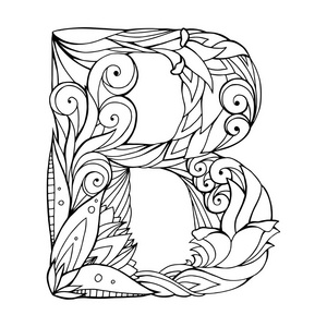 写意画大写字母 b照片