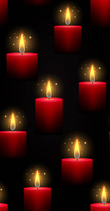 燃烧的红色蜡烛和火花