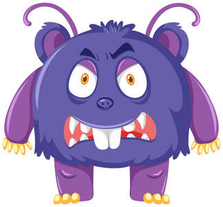 一个可怕的紫色怪物插图