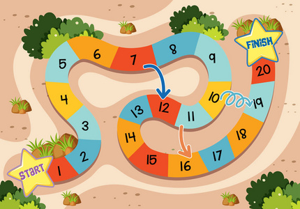 一个简单的棋盘游戏模板插图孟席斯城堡风景如画的看法简单的设计的两