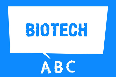 显示生物技术的文字符号。概念照片研究分析生物过程遗传操作科学