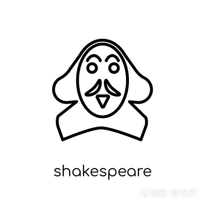 插画 莎士比亚图标.