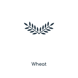 在白色背景上分离的小麦图标.