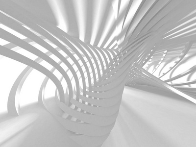 抽象的现代白色建筑背景。3d 渲染图