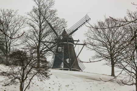 丹麦哥本哈根卡斯特雷特堡 Kastelsmollen 冬季景观