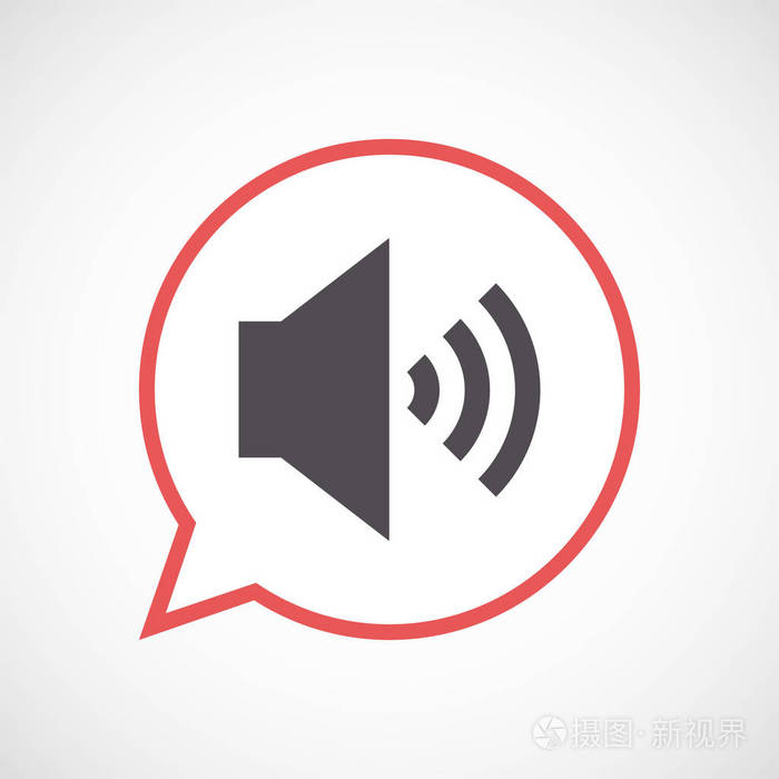 扬声器音量标志的孤立漫画气球