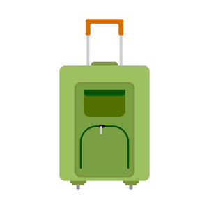 带行李的绿色轮式旅行袋
