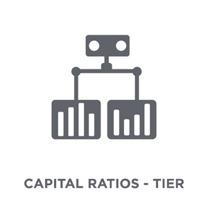 资本比率第1层和第2层图标。资本比率从资本比率第1级和第2级集合的第1级和第2级设计概念。简单的元素向量例证在白色背景