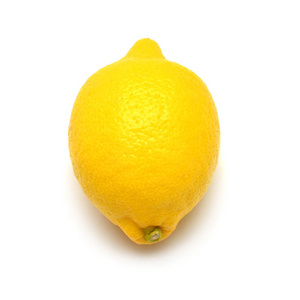 一个柠檬在白色背景下被隔离。热带水果。平躺, 顶部视图