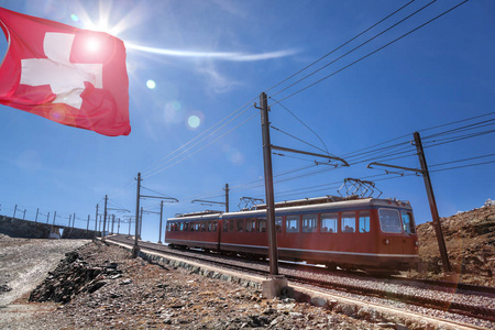 瑞士采尔马特地区瑞士阿尔卑斯山的 gornergrat 火车