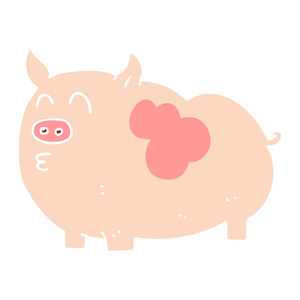 猪的扁平颜色例证