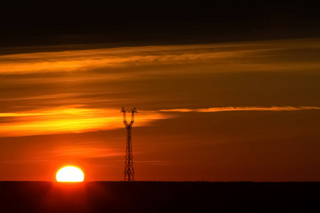 金色的夕阳的天空