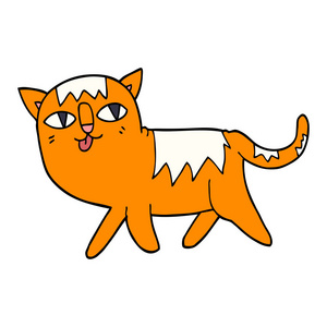 动画片涂鸦滑稽的猫