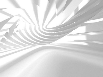 抽象现代白色建筑学3d 渲染例证背景