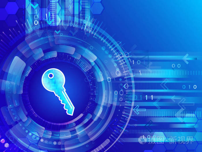 全球网络安全.业务技术的网络数据保护.系统隐私.带钥匙的数字背景
