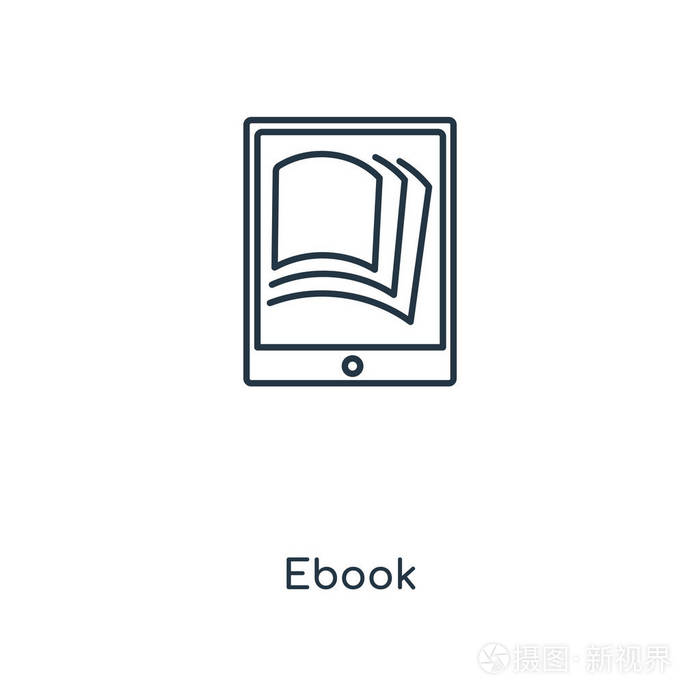 电子书矢量图标简单而现代的平面符号为网站,手机,徽标,应用程序,ui.
