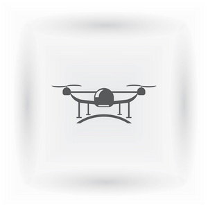 飞 quadcopter 无人机徽标，孤立的矢量图