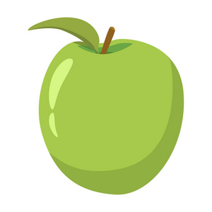 苹果在平面样式完美食谱或饮食的设计元素。素食主义者和健康的生活方式的概念