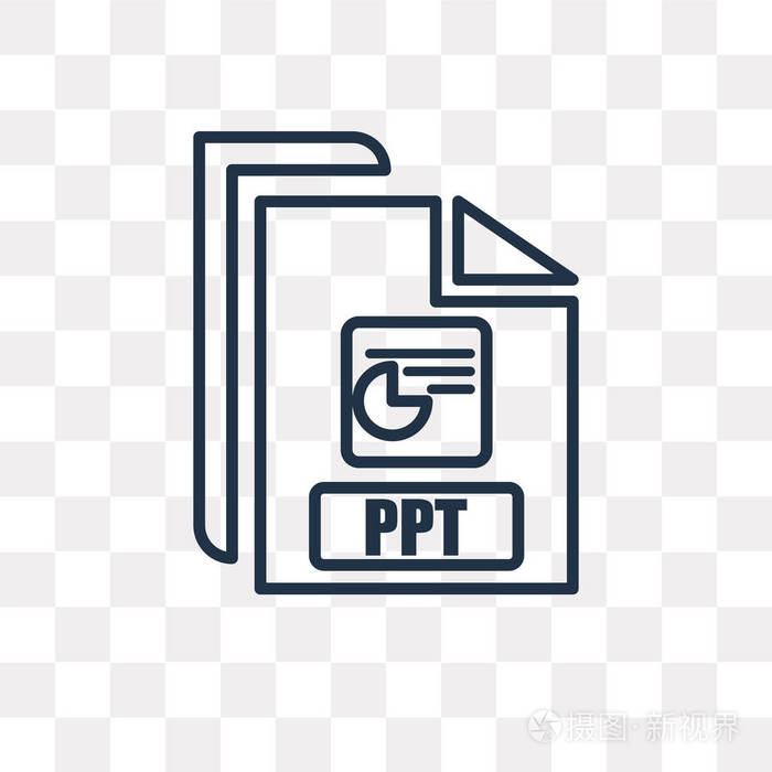 ppt 矢量轮廓图标隔离在透明背景上, 高质量的线性ppt 透明度概念可以