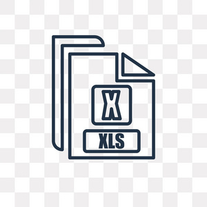 xls 矢量轮廓图标隔离在透明背景上, 高质量线性 xls 透明概念可用于网络和移动