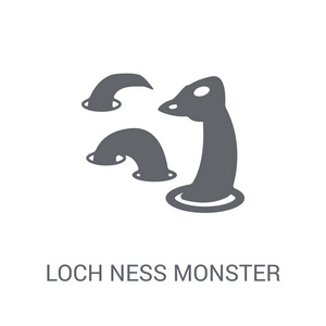 湖空怪物图标。时尚 loch ness 怪物标志概念在白色背景上从动物收藏。适用于 web 应用移动应用和打印媒体