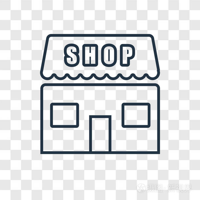 在透明背景上隔离的商店图标.
