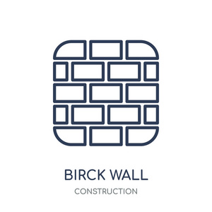 伯克墙的图标。从建筑收藏的伯克墙线性符号设计。简单的大纲元素向量例证在白色背景