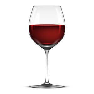矢量与孤立的白色背景上的红酒图标现实的酒杯。Eps10 中的设计模板