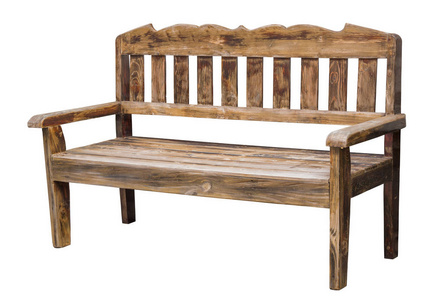 在白色查出的老长木椅与剪裁路径照片