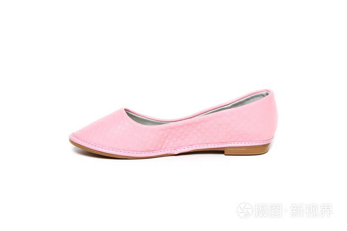 妇女的平面照片粉红色的鞋子查出在白色背景
