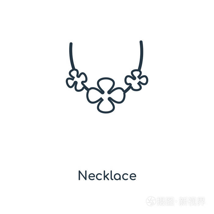 项链图标隔离在白色背景.