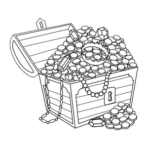 用金银珠宝着色书矢量的胸部照片