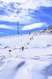 吐安巴尔，Fereydunshahr 滑雪胜地，伊斯法罕，伊朗在春天的时间