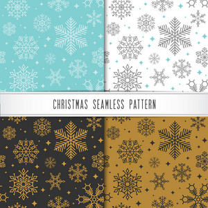 圣诞节和新年快乐模式设置。冬季假期模式与圣诞节装饰品。矢量图