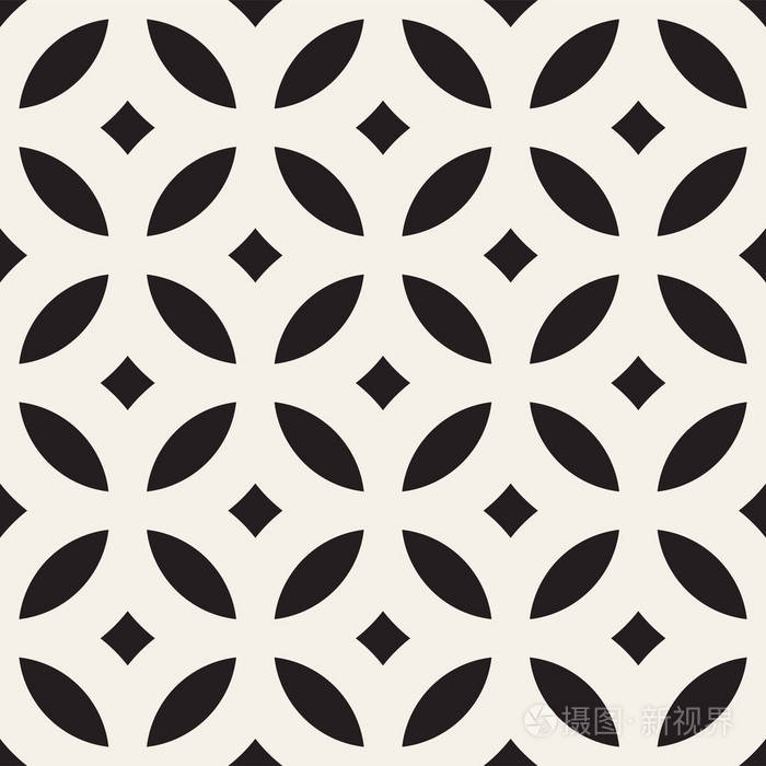 无缝的几何圆形的线条图案矢量.抽象的几何背景设计